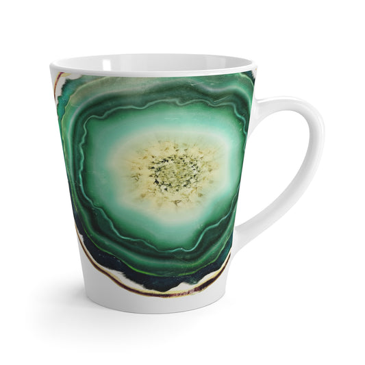 Watercolor Green Agate Print Modern Ceramic Coffee Mug - 12oz Latte Mug