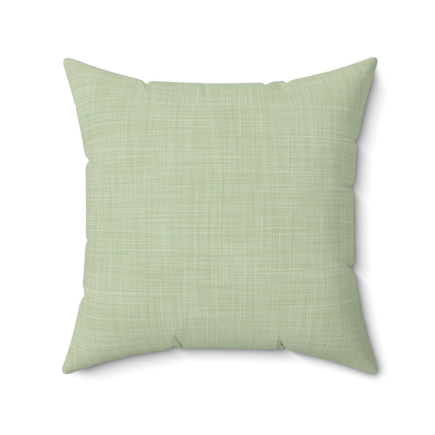 Monstera Leaf Green Linen Print Faux Suede Square Pillow, 20" x 20"