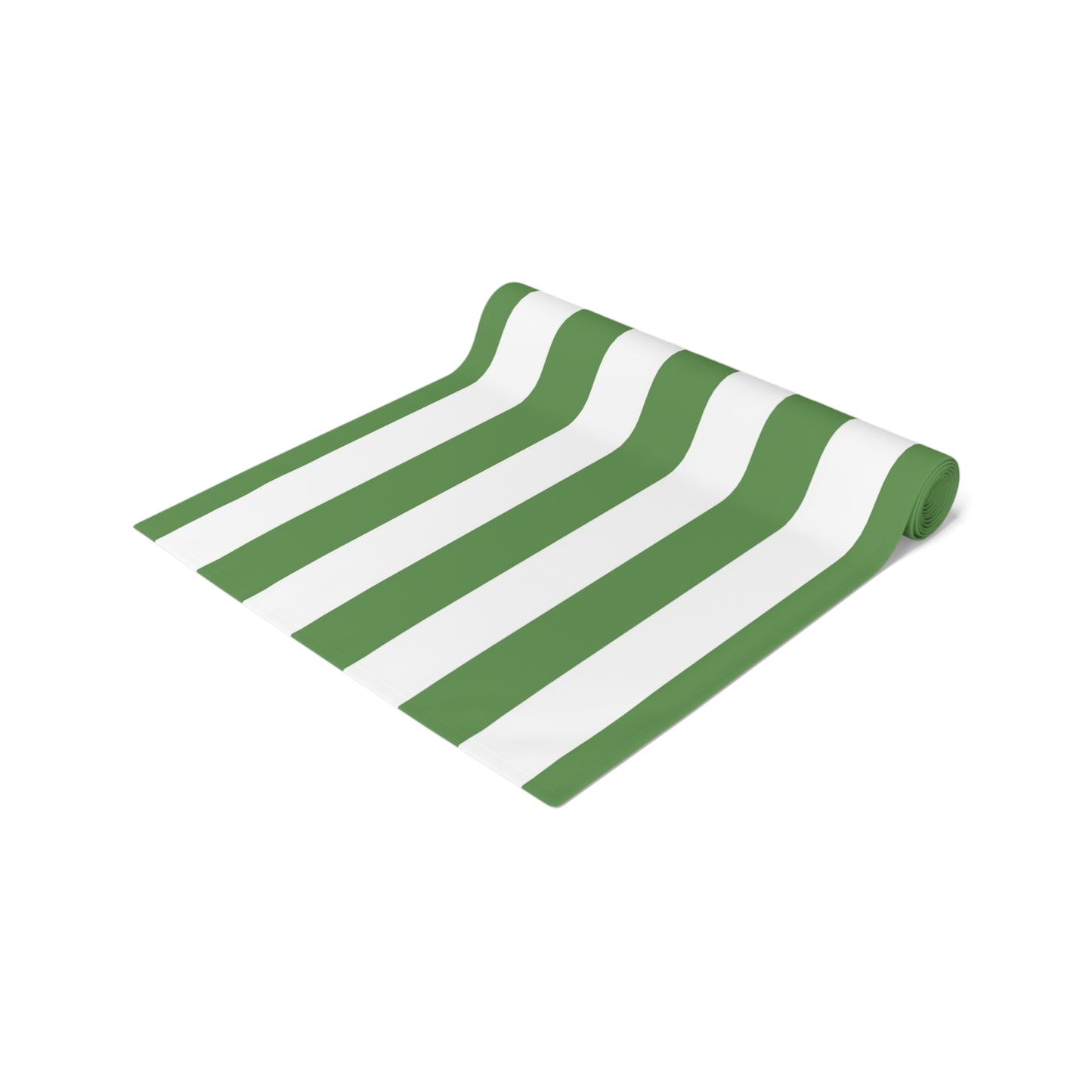 Spring Green & White Canopy Stripe Table Runner, 16"W x 90"L