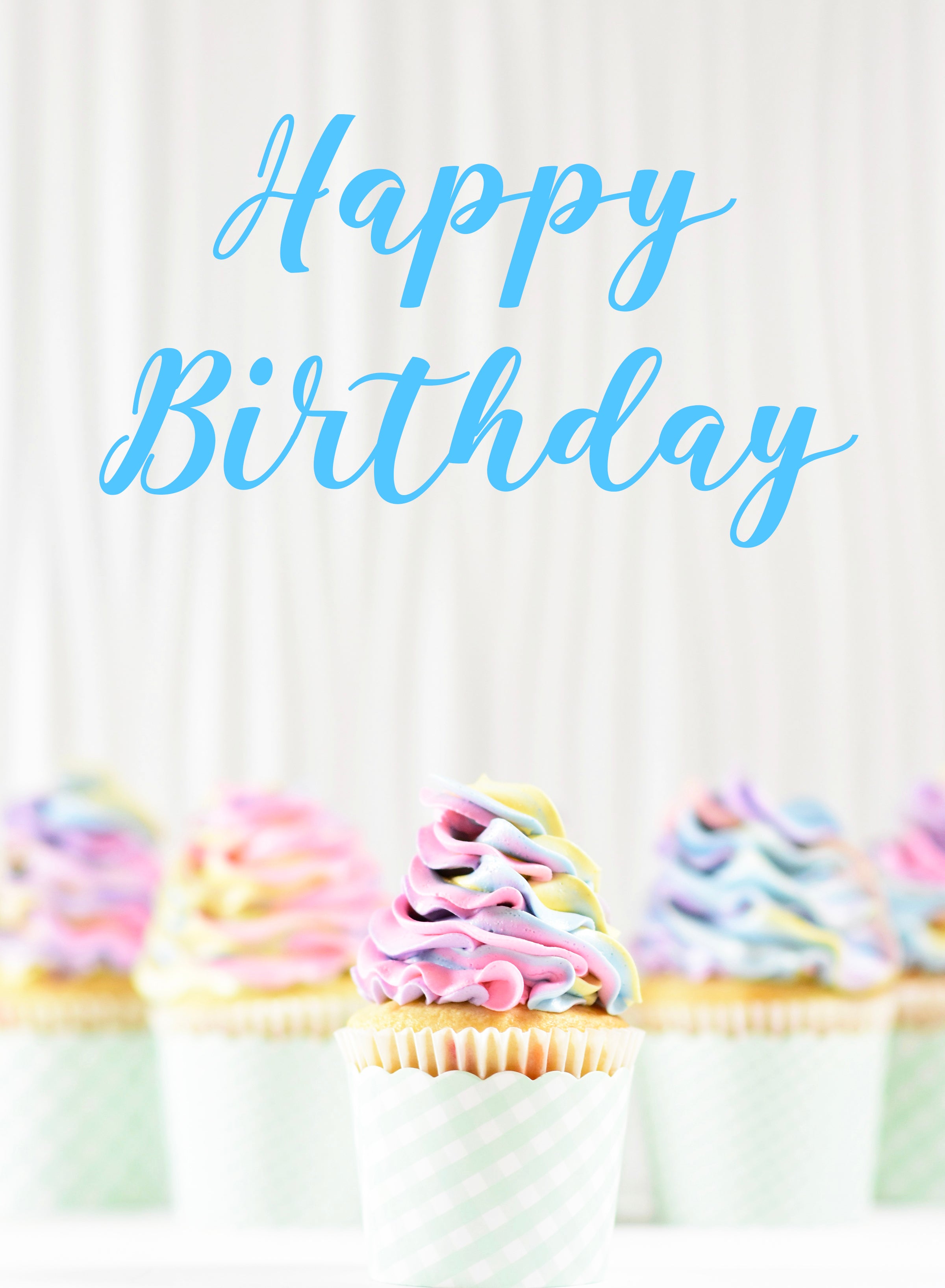 Happy Birthday Cupcakes E-gift Cards - Last Minute Or Same Day Gifts 