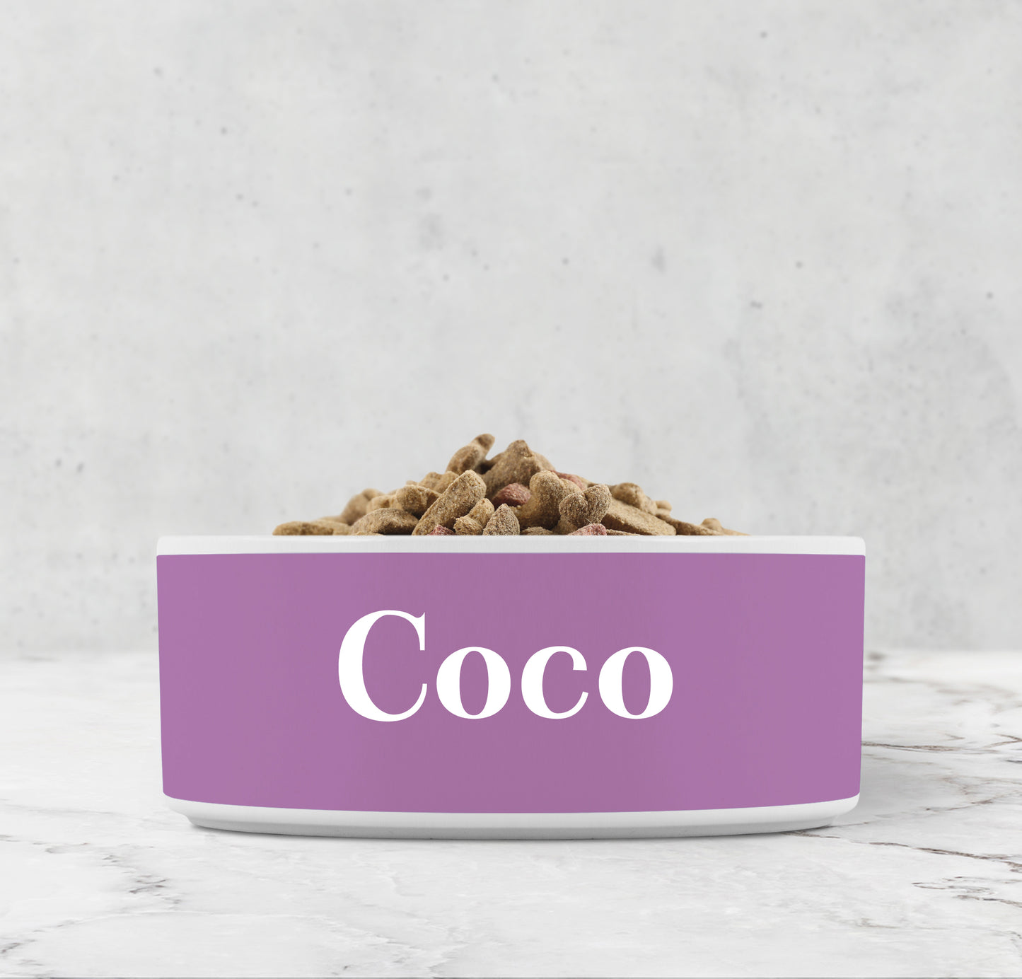 Personalized Ceramic Pet Bowl, Lavender Purple