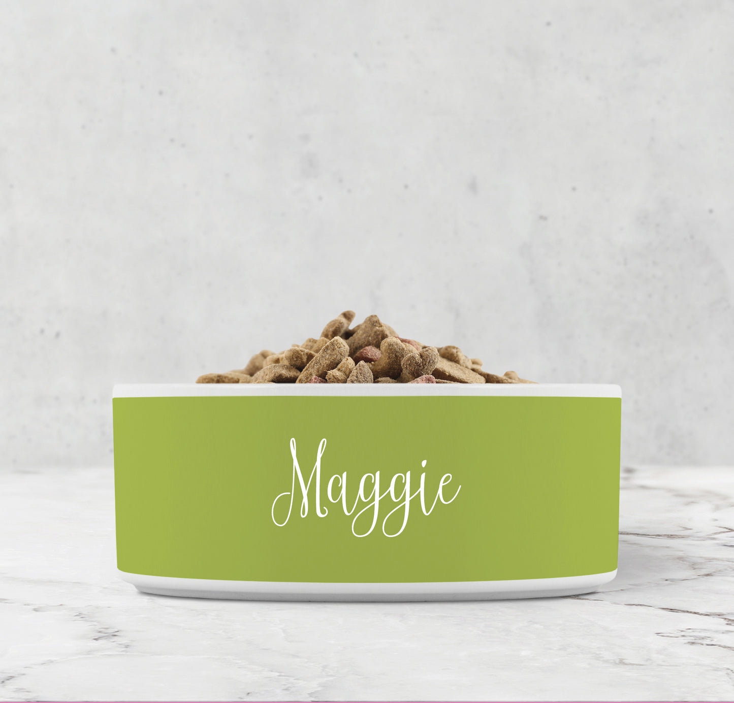 Personalized Ceramic Pet Bowl, Leaf Green