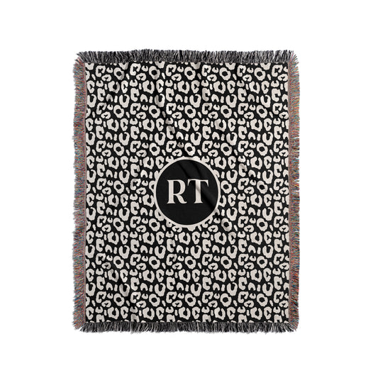 Personalized Woven Throw Blanket, Leopard Spots, 100% Cotton