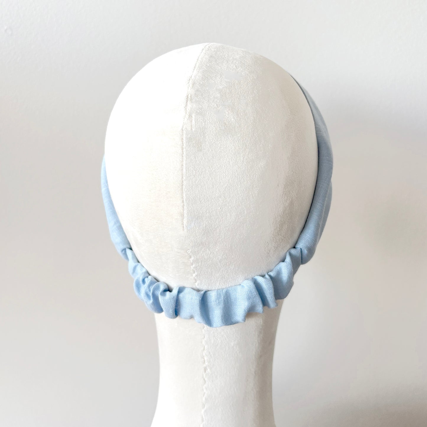 Linen Turban Top Knot Headband with Elastic, Light Blue