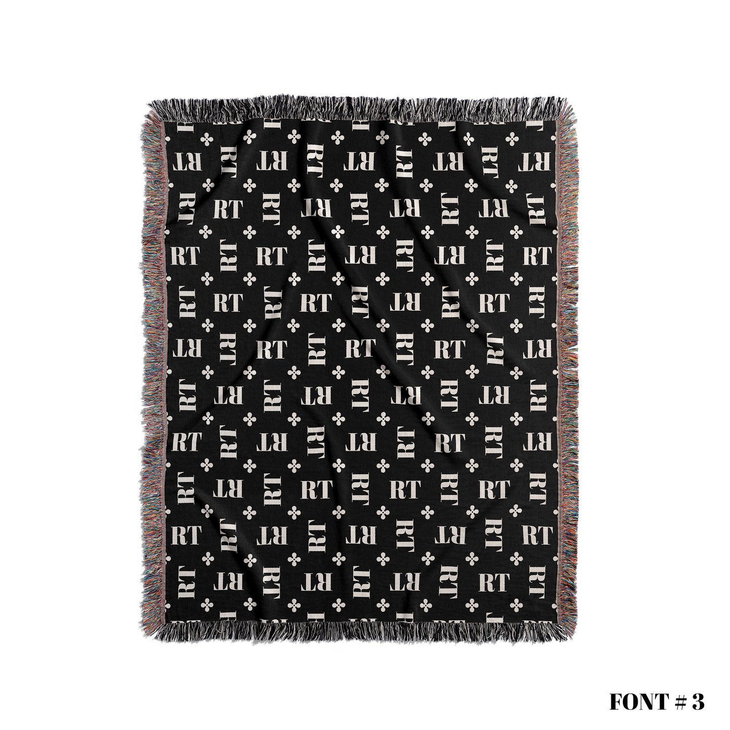 Personalized Woven Throw Blanket, Stylized Monogram, 100% Cotton