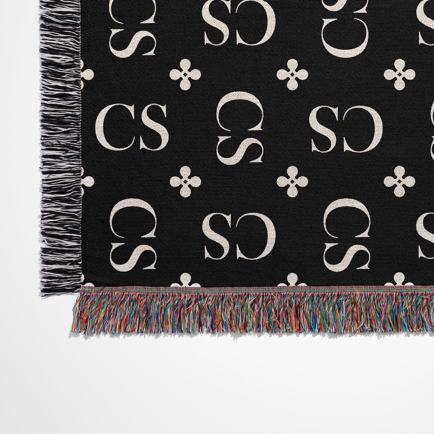 Personalized Woven Throw Blanket, Stylized Monogram, 100% Cotton