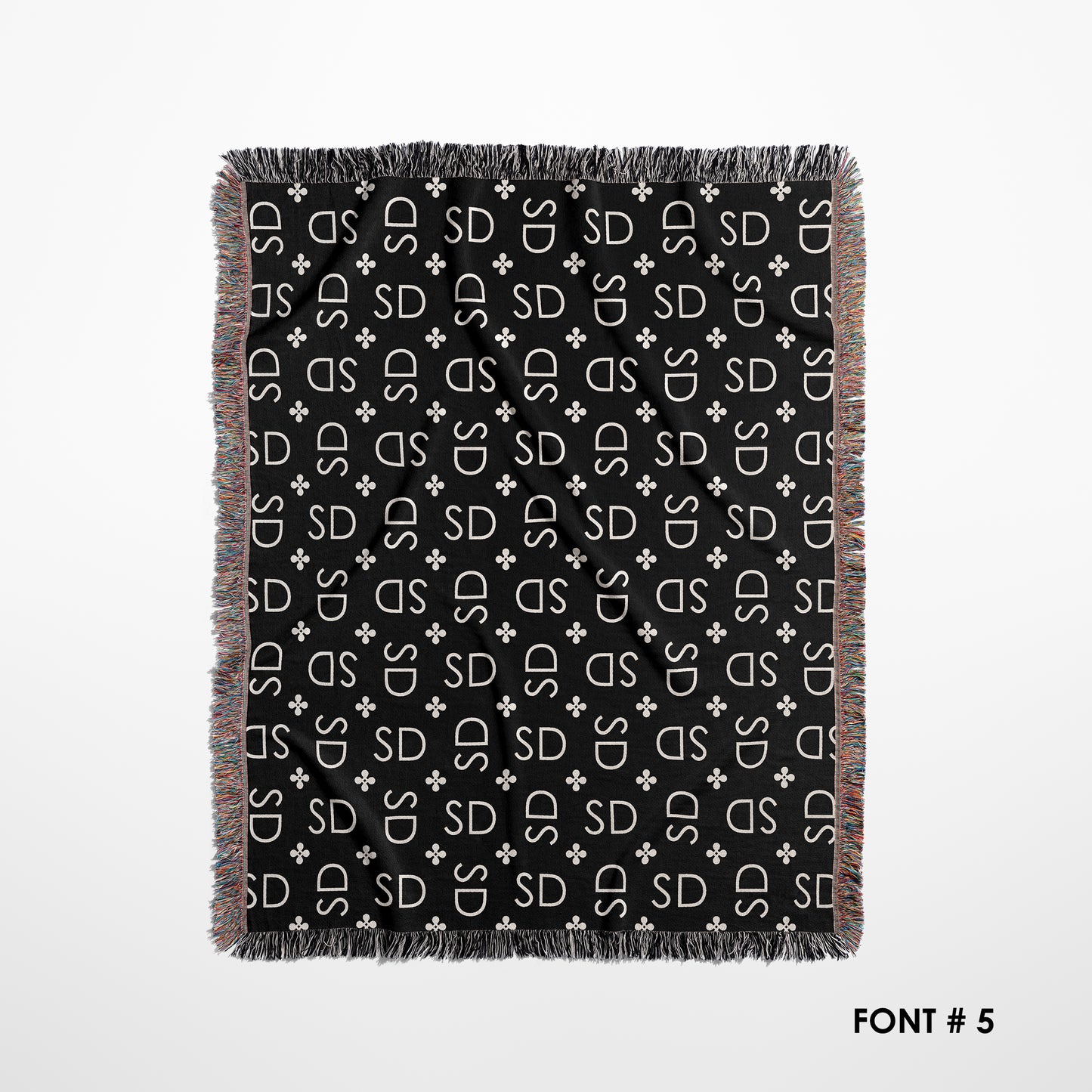 Personalized Woven Throw Blanket, Stylized Monogram, 100% Cotton