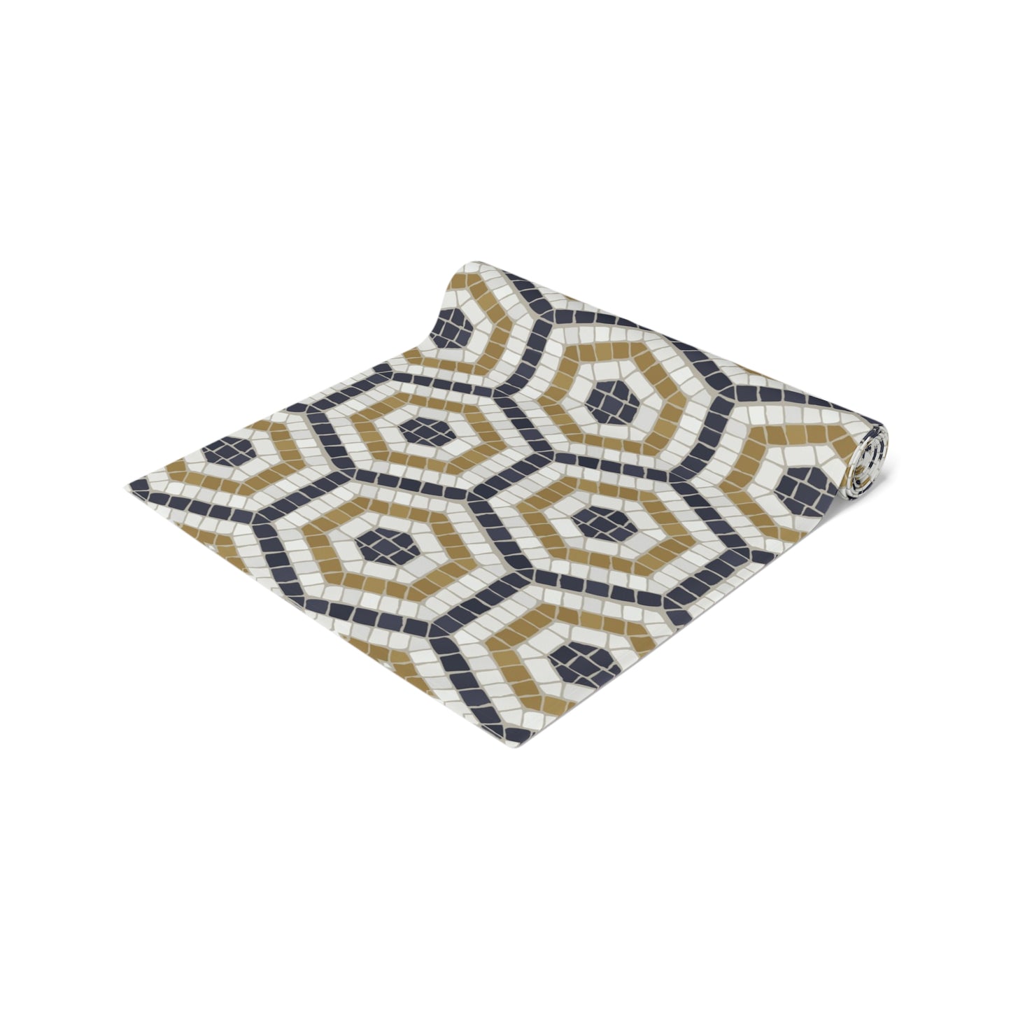 Mosaic Bistro Tile Table Runner, Hexagon Pattern, 16" x 90"
