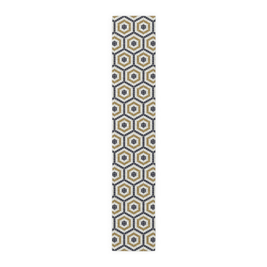 Mosaic Bistro Tile Table Runner, Hexagon Pattern, 16" x 90"