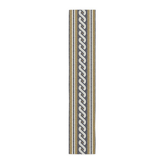 Mosaic Bistro Tile Table Runner, Braided Rope Pattern, 16" x 90"