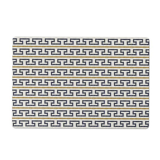 Pet Feeding Mat, Mosaic Bistro Tiles, Stepped Fret Pattern