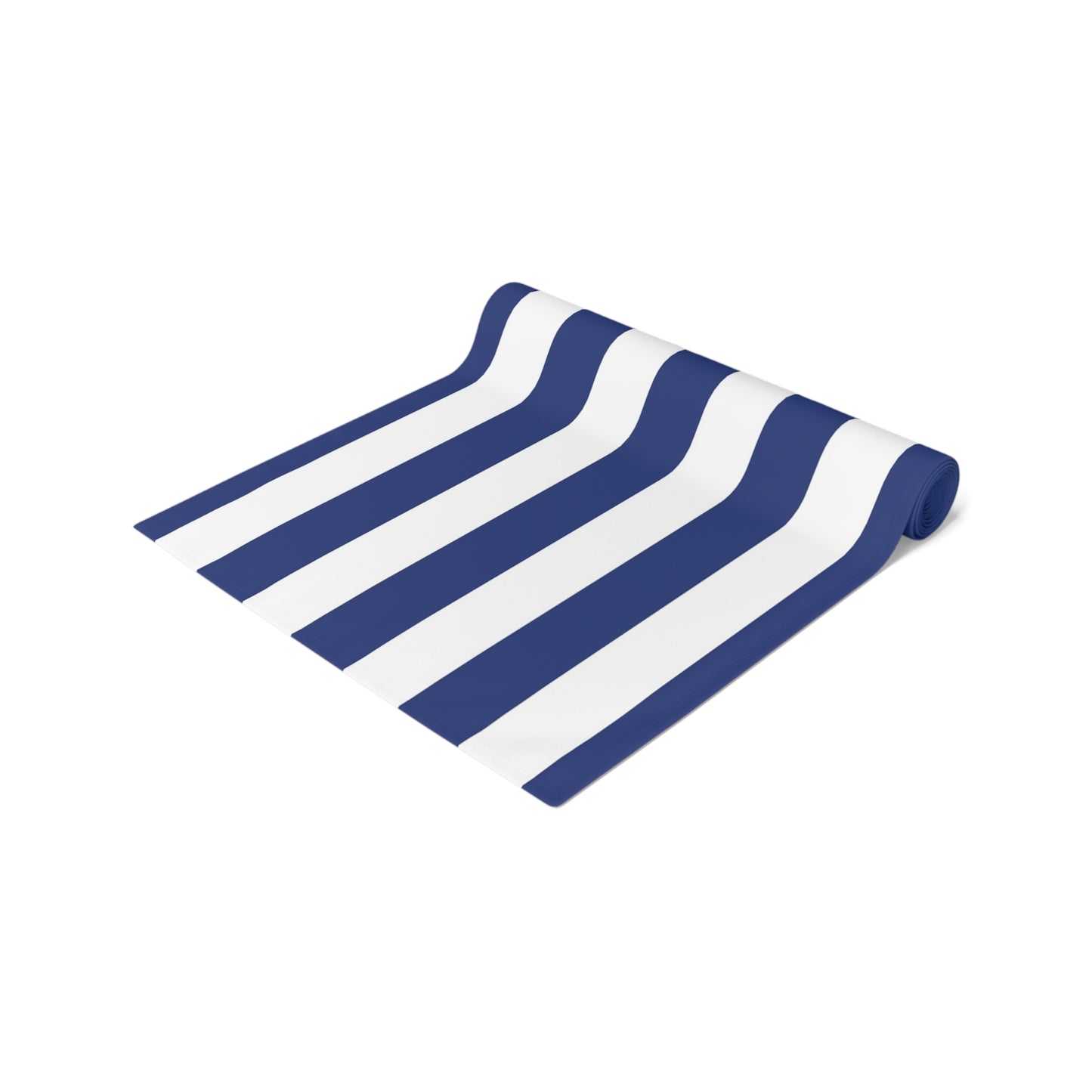 Navy Blue & White Canopy Stripe Table Runner, 16"W x 90"L