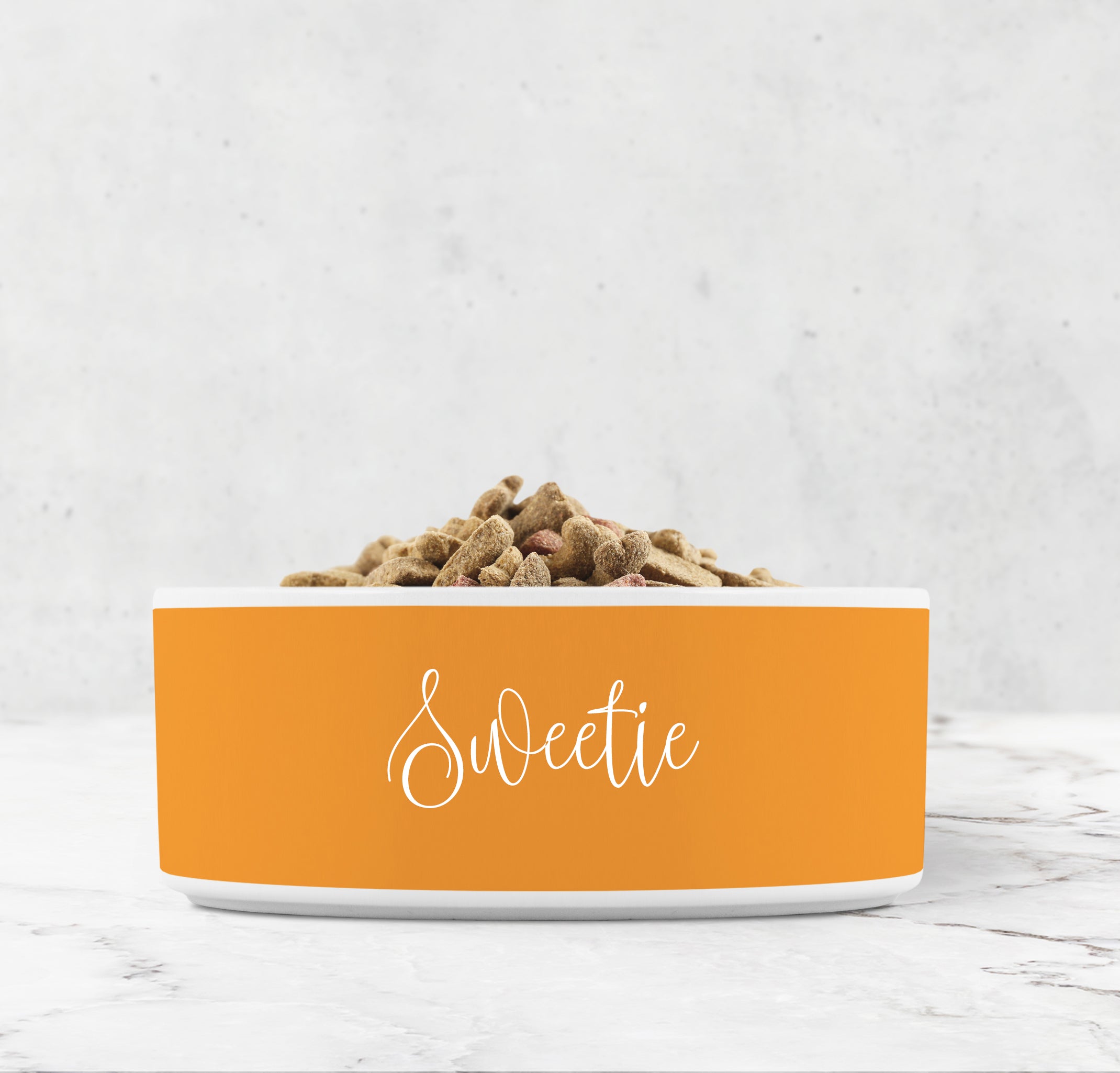 Personalized Ceramic Pet Bowl Orange Multi Chic personalized-ceramic-pet-bowl-orange-multi-chic