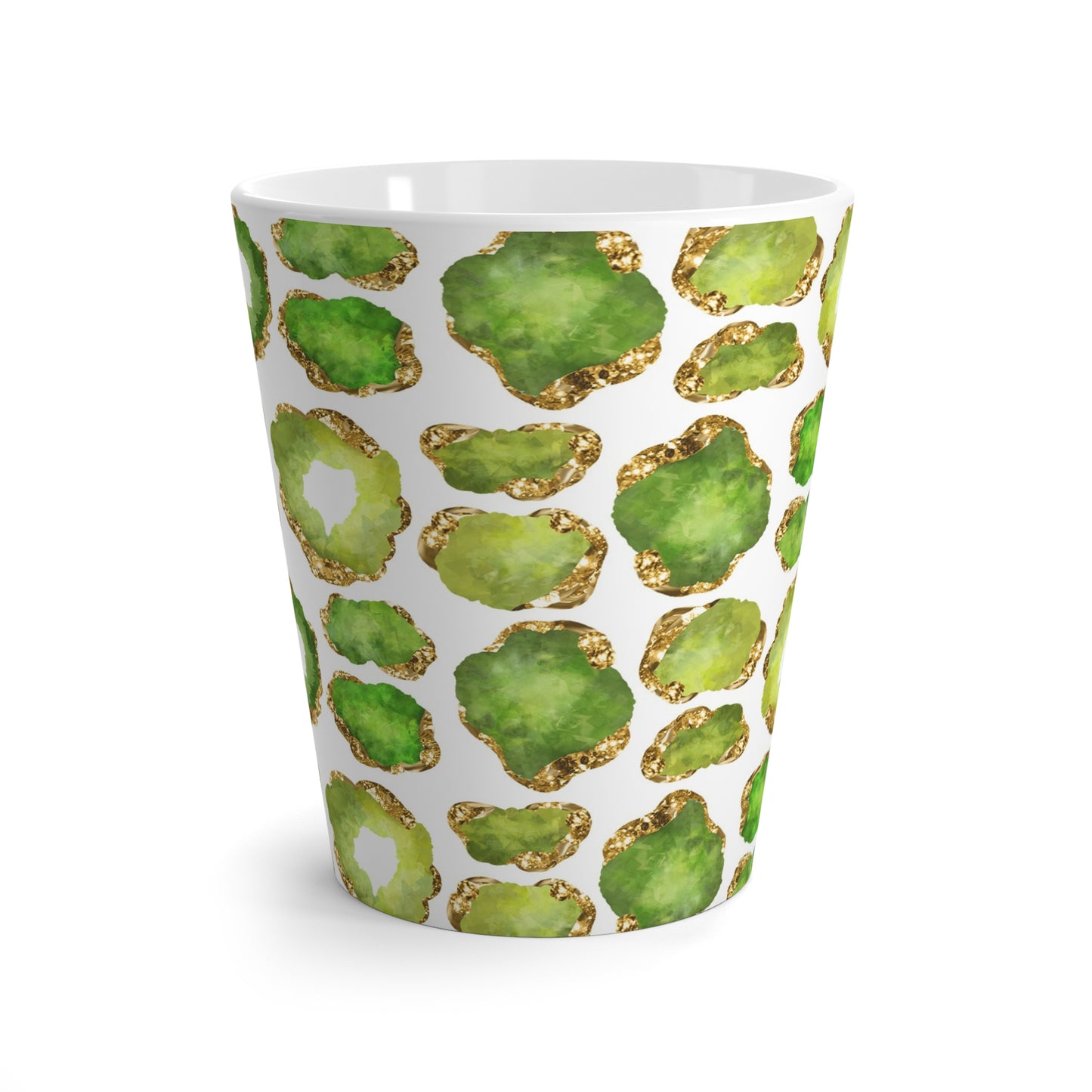 Peridot Green Gemstone Print Ceramic Mug - 12oz Latte Mug