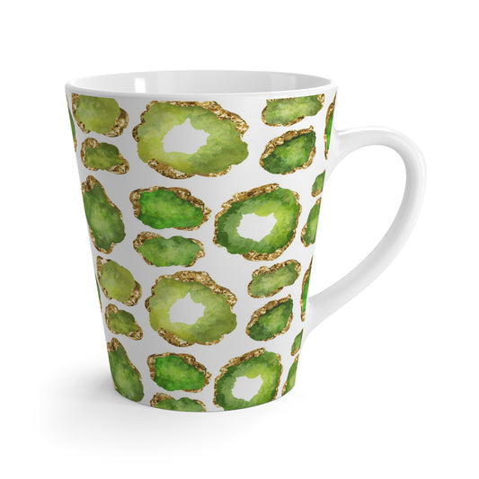 Peridot Green Gemstone Print Ceramic Mug - 12oz Latte Mug