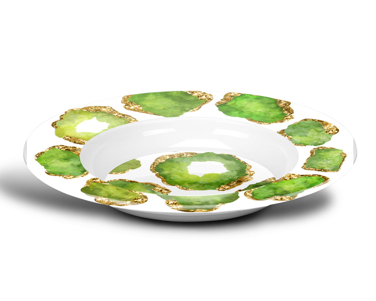 Luxury Peridot & Gold Gemstone Plastic Bowls - Choose Single or Set