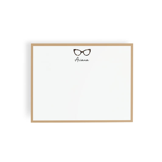 Personalized Stationery - Cat Eye Tortoiseshell Eyewear Notecards + Coordinating Envelopes