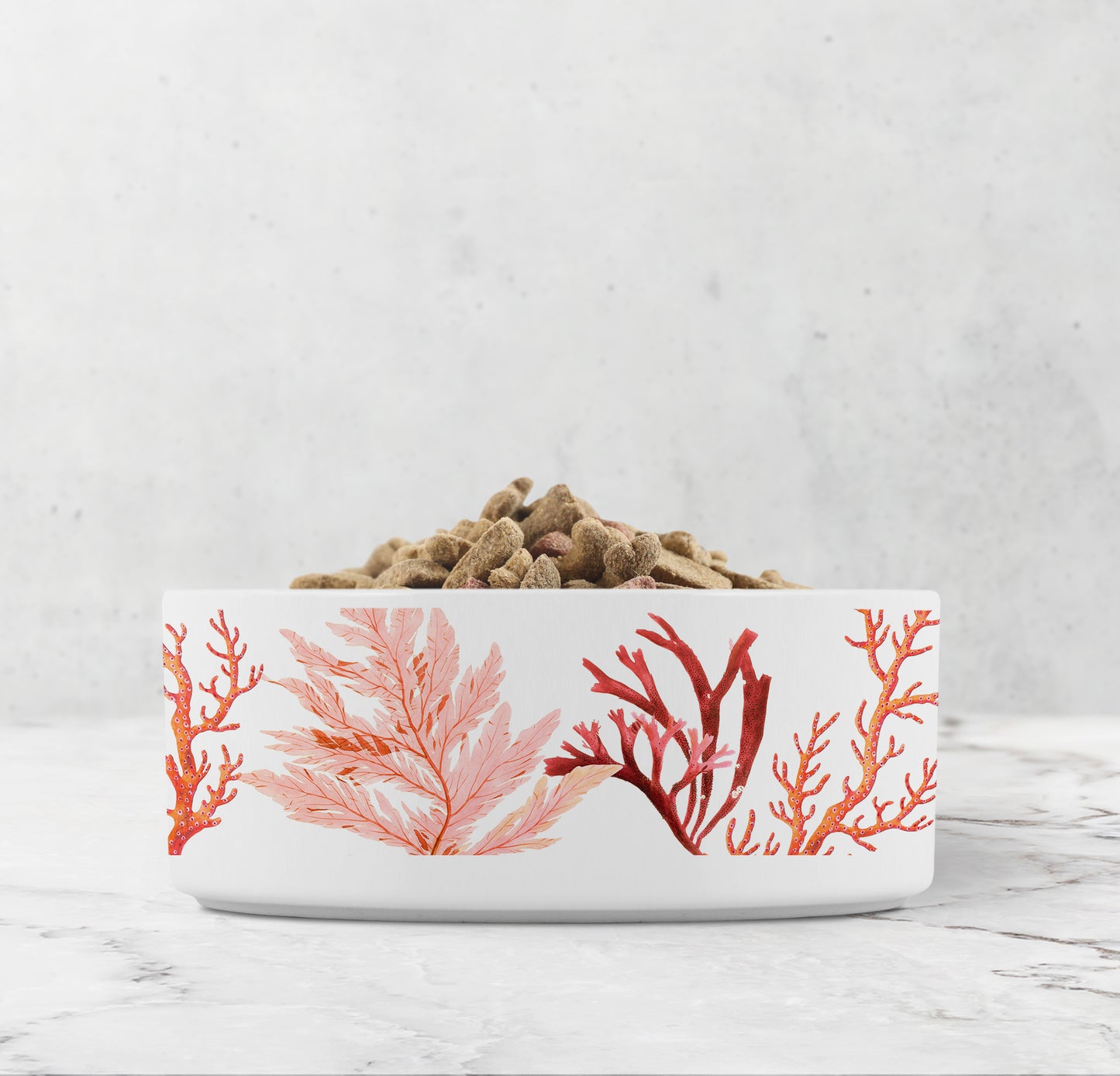 Coral Reef Pet Bowl, Ceramic, White