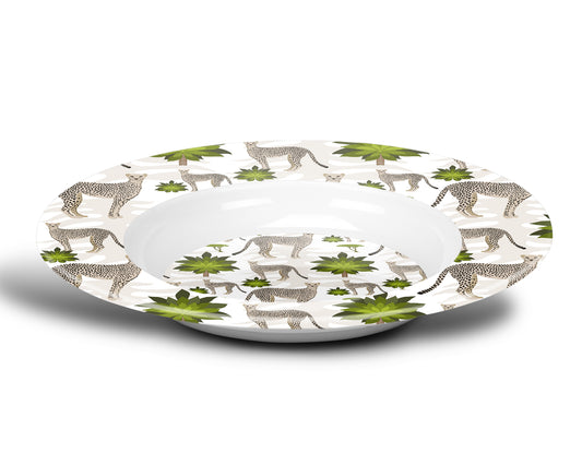 Safari Cheetahs Bowl, Green, Luxury Plastic, Choose Single or Set
