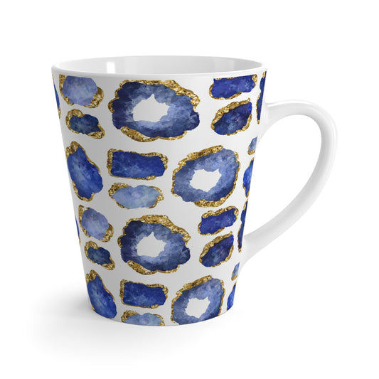 Sapphire Blue Gemstone Print Ceramic Mug - 12oz Latte Mug