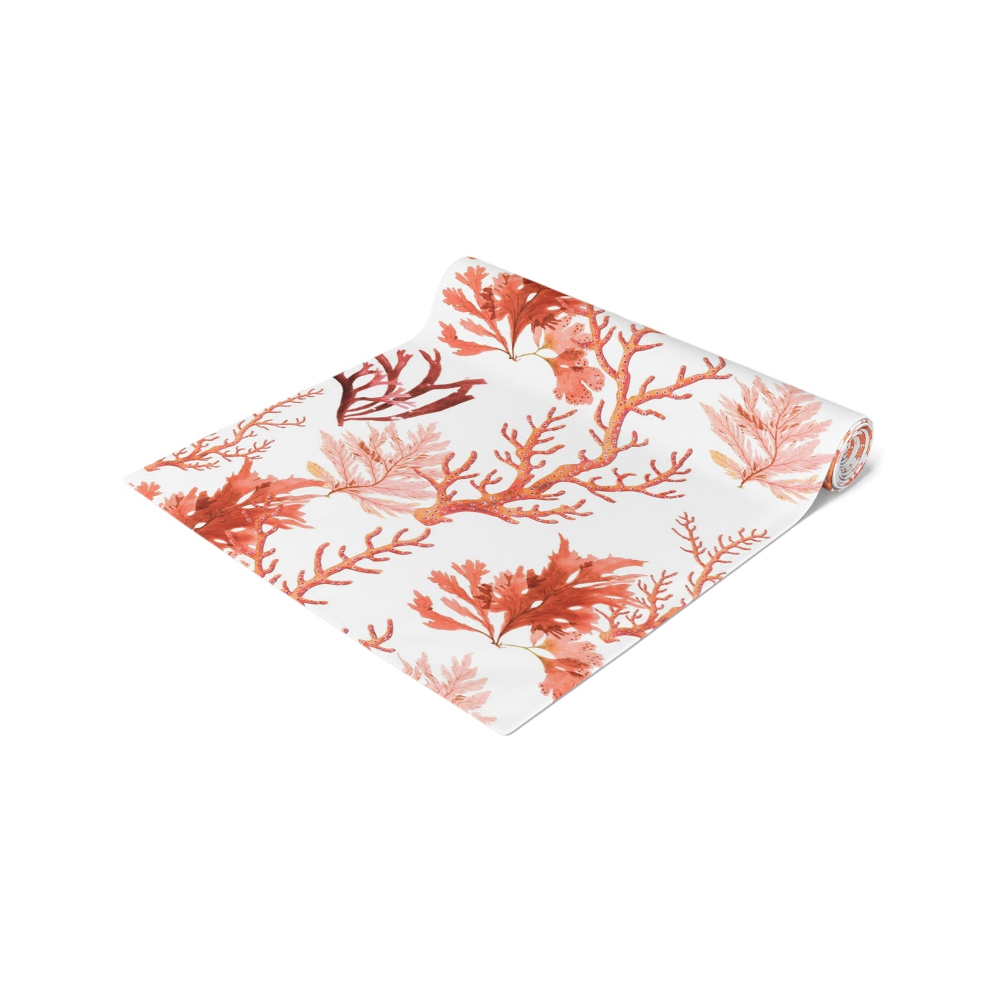 Red Sea Coral Coastal Table Runner – Ocean Inspired Table Linen, 16" x 90"