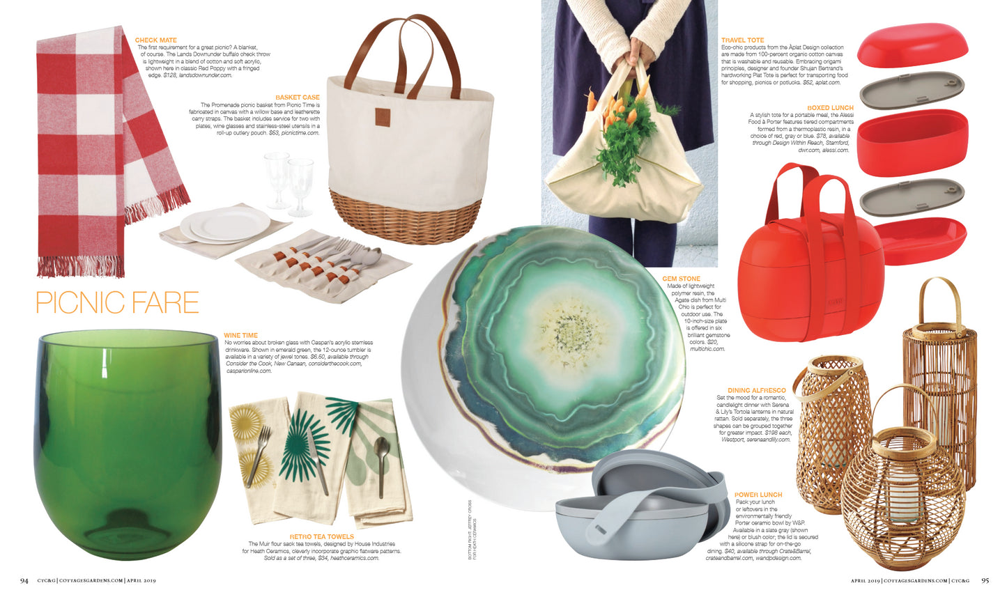 Connecticut Cottages & Gardens Plastic Plates with Green Agate Print