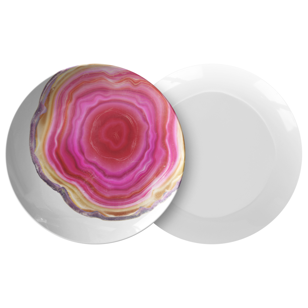 Fuchsia Pink Agate Dinner Plate