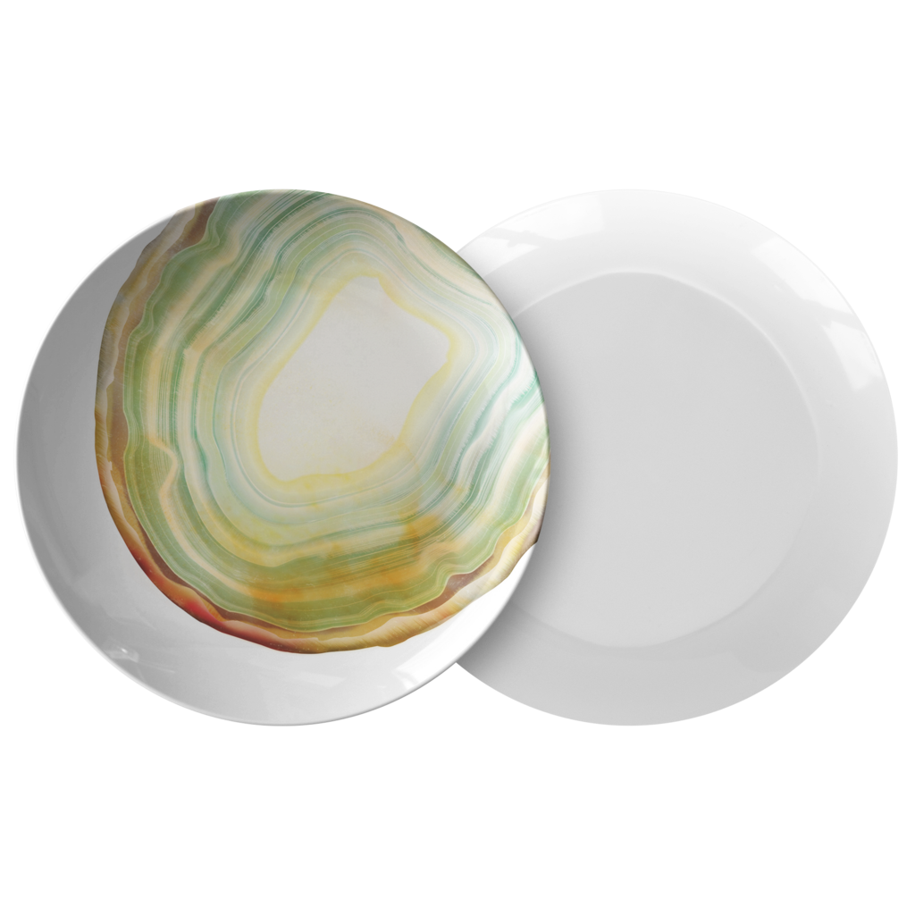 Light Green Agate Plastic Dinner Plate