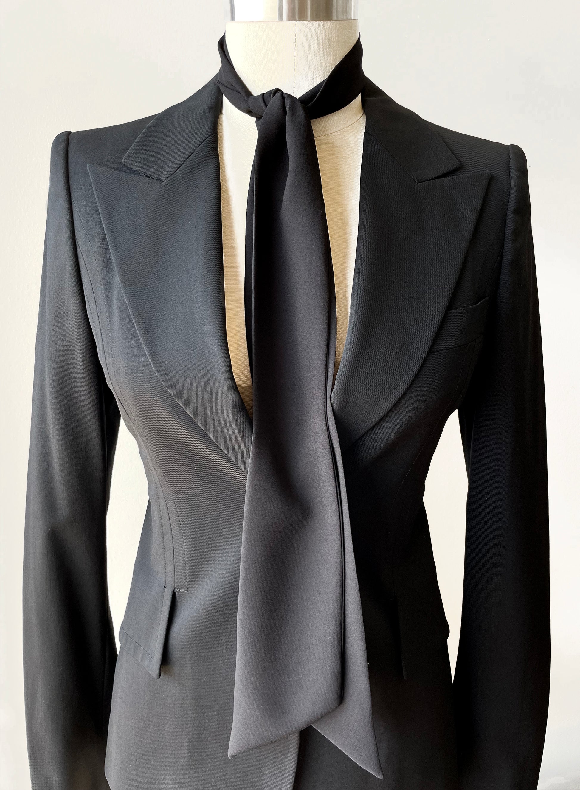 Long Black Skinny Neck Tie, Women's & Men's Unisex