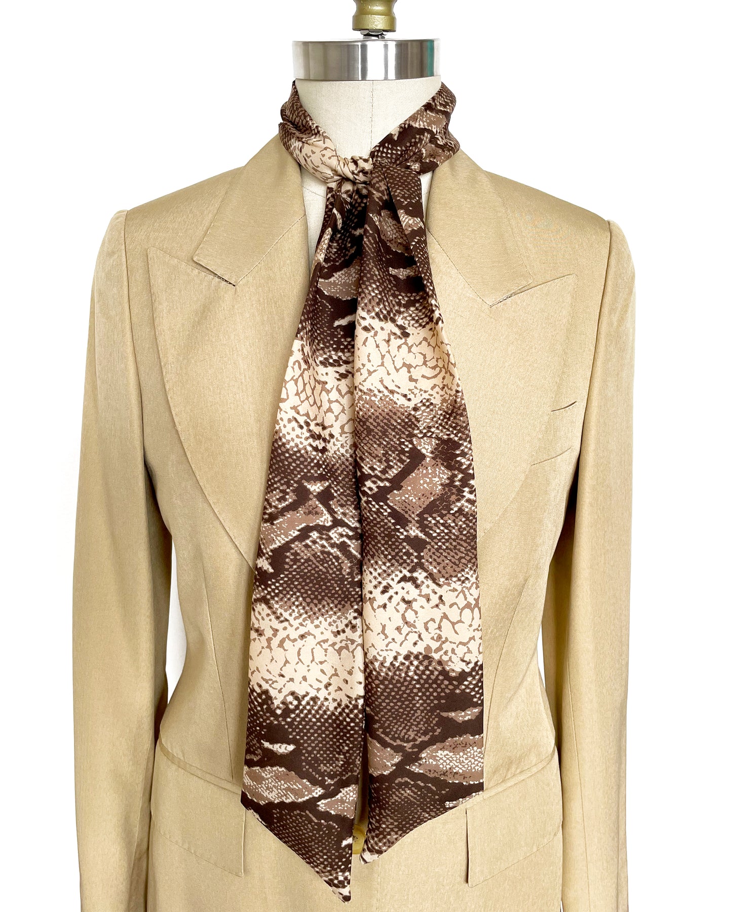 Women's Silk Skinny Neck Tie Scarf