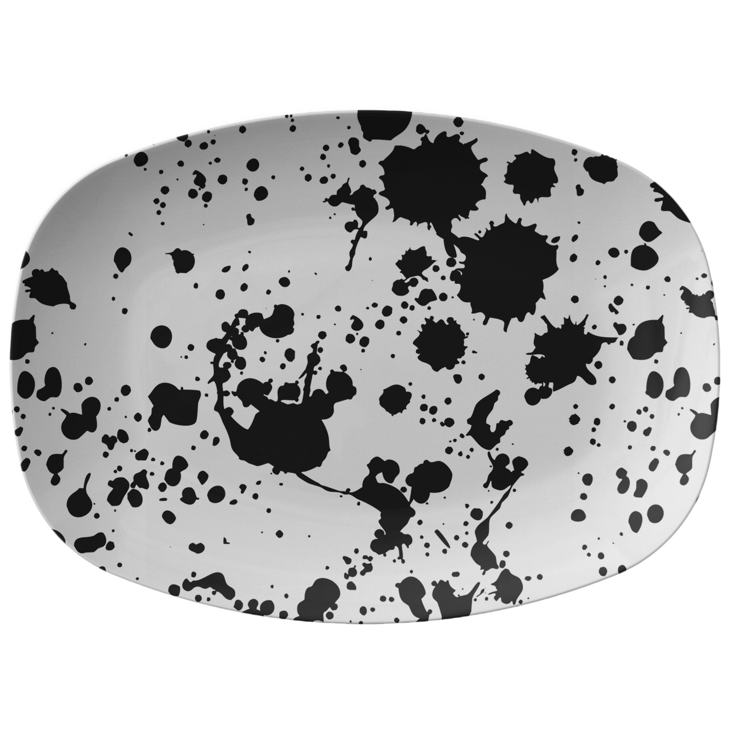 Black & White Paint Splatter Serving Tray