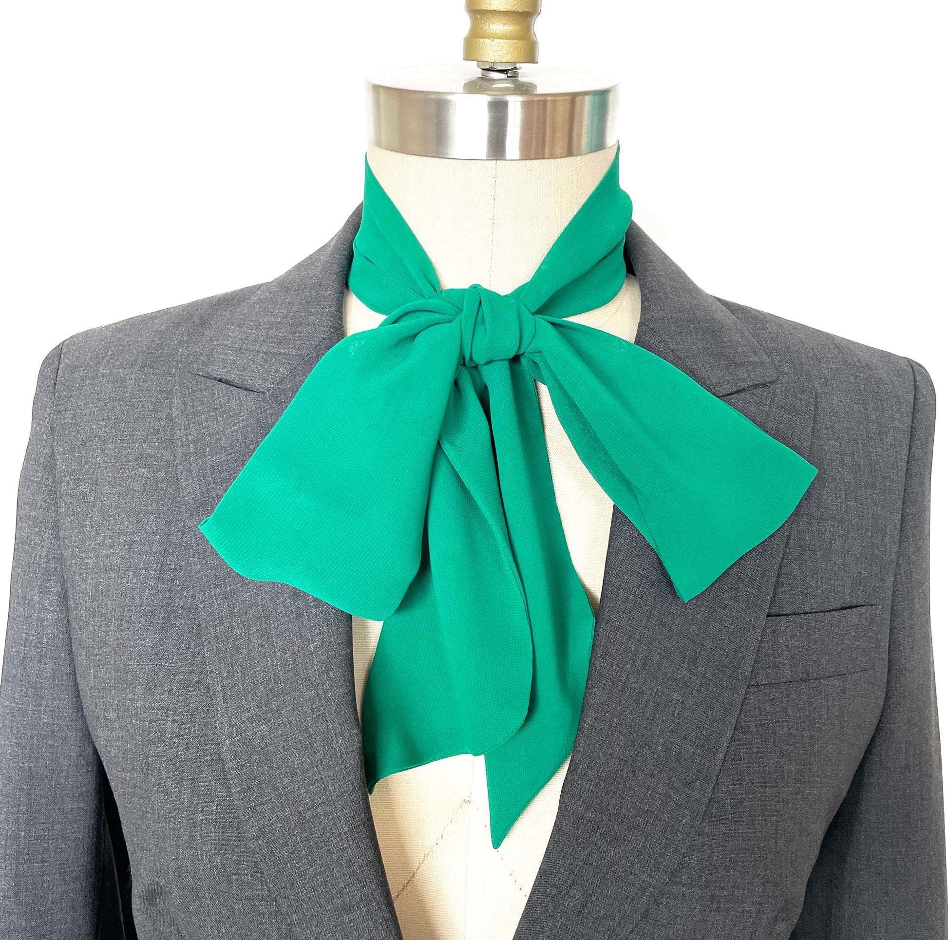 Pussy Bow Neck Scarf, Emerald Green