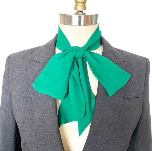 Pussy Bow Neck Scarf, Emerald Green