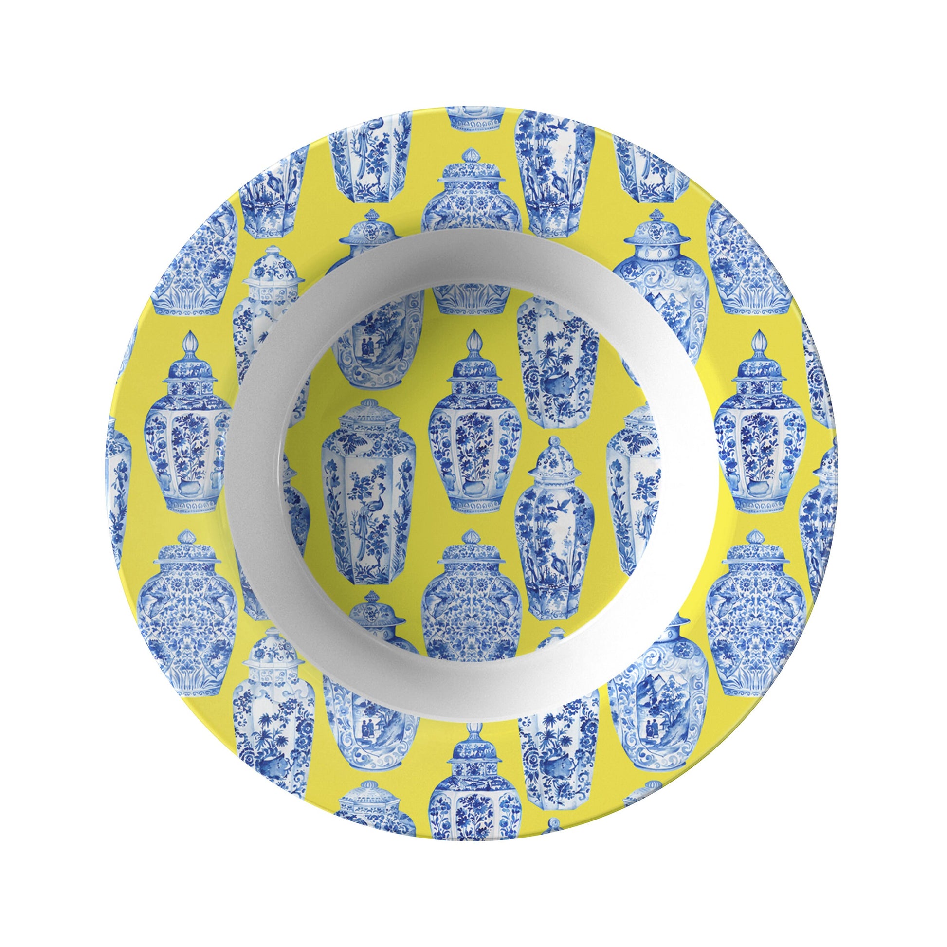 Chinoiserie Ginger Jars print Bowls, Yellow