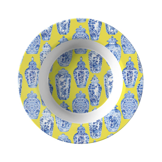 Chinoiserie Ginger Jars print Bowls, Yellow