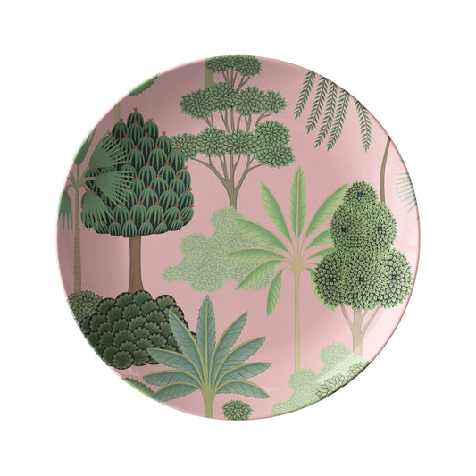 Palm Trees Plate, Pink & Green