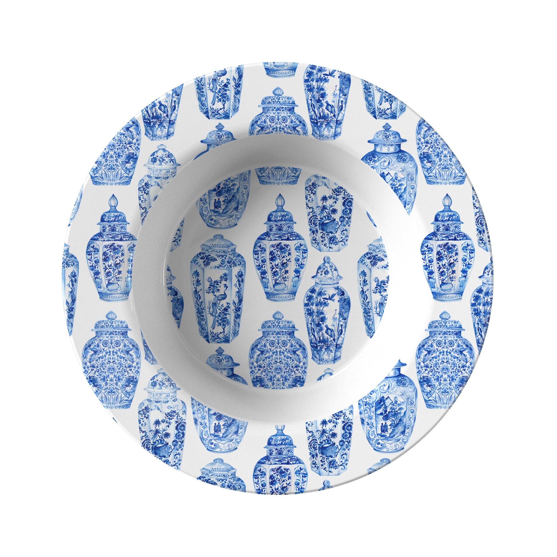 Ginger Jars Print Bowls Blue & White