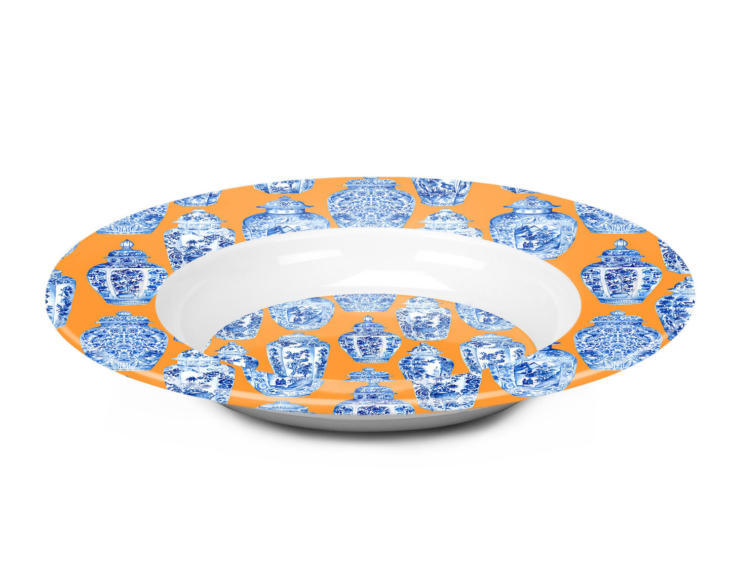 Chinoiserie Ginger Jar Print Bowls for Pasta Salad and Soup