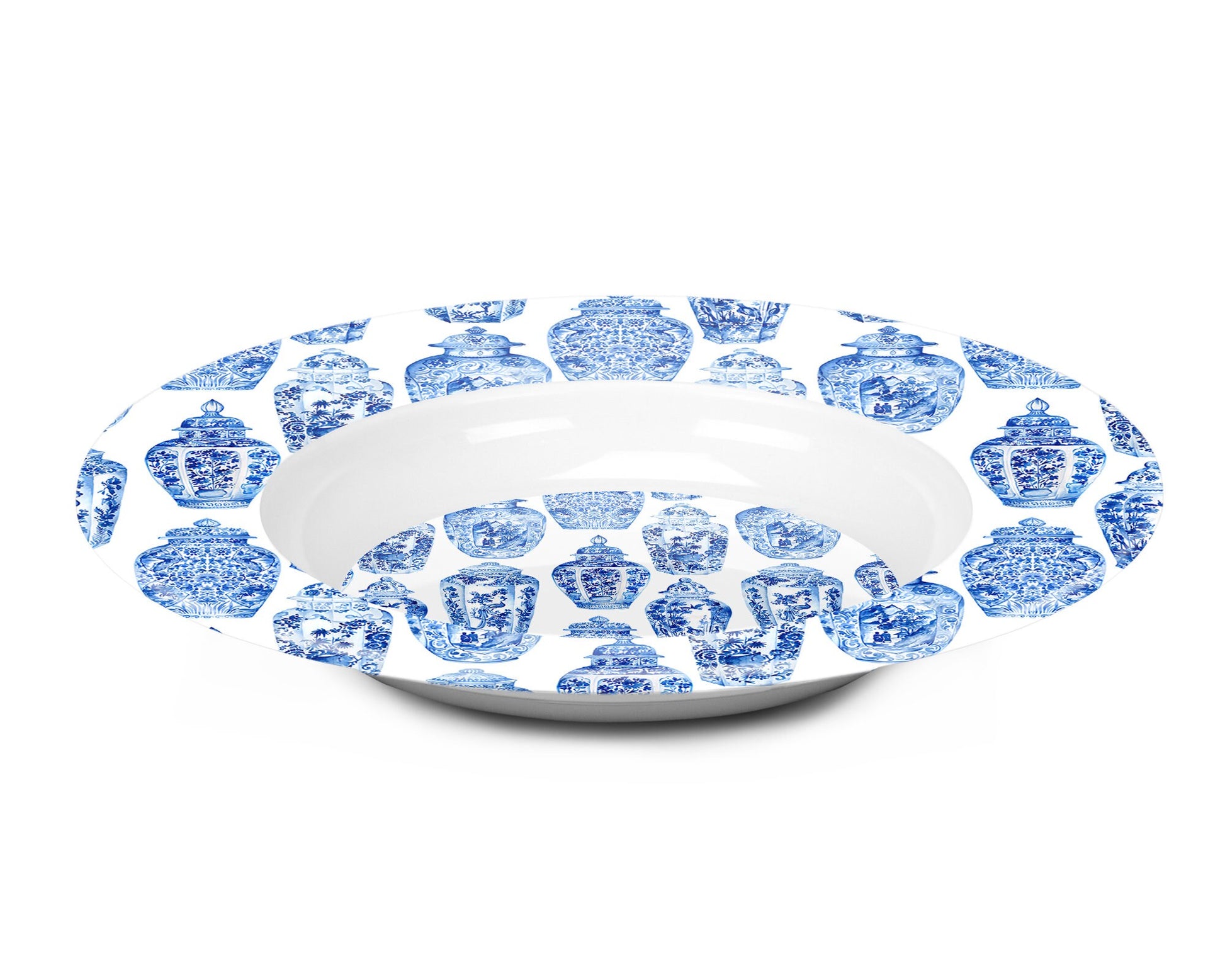 Ginger Jars print Salad & Soup Bowls Blue & White