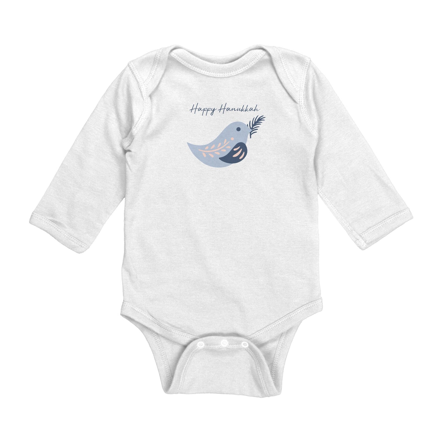 Baby One Piece Hanukkah Shirt, Happy Hanukkah Folk Art Bodysuit