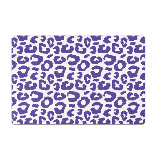 Pet Feeding Mat, Leopard Print, Purple Grape and White