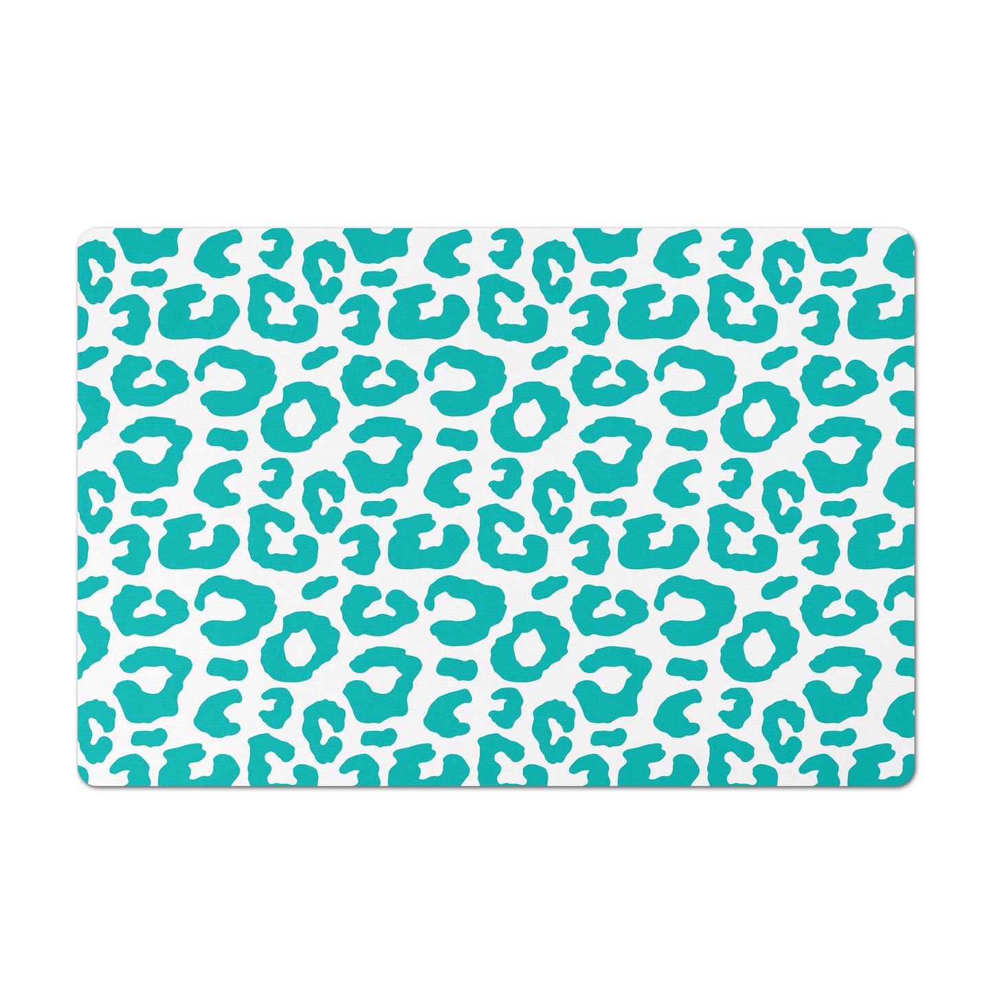 Pet Feeding Mat, Leopard Print, Chic Blue and White