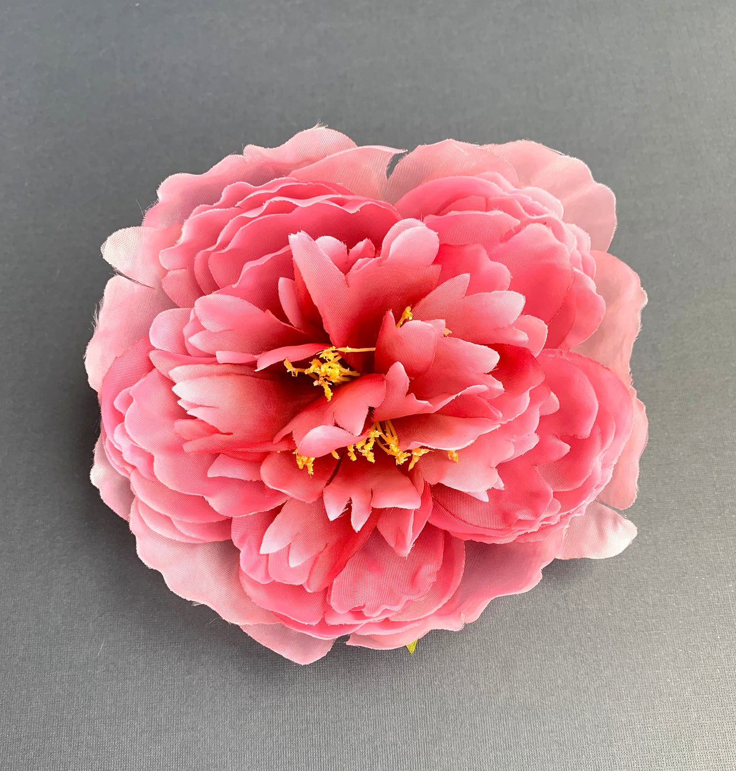 Large Pink Peony Flower Brooch Pin