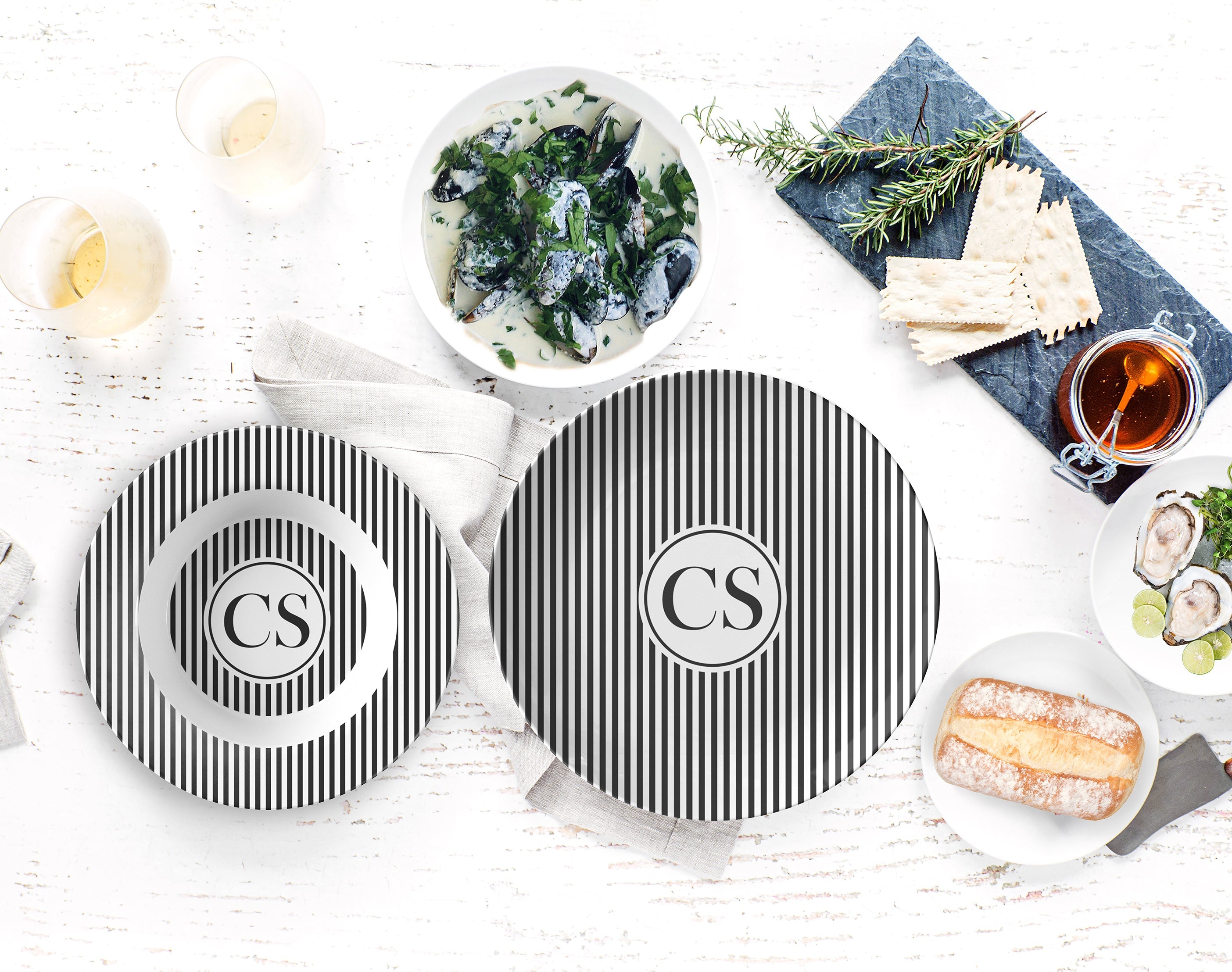 Personalized Dinnerware Sets with Custom Monograms – Multi Chic