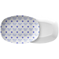 Alpha-gal Safe Labeled Serving Platter – Blue/White, Luxe Plastic 10" x 14"