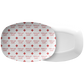 Alpha-gal Safe Labeled Serving Platter – Red/White, Luxe Plastic 10" x 14"