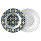 Argyle Bowl, Navy, Yellow and Teal, Luxury Plastic, Choose Single or Set