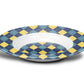 Argyle Bowl, Navy, Yellow and Teal, Luxury Plastic, Choose Single or Set