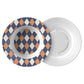 Argyle Bowl, Navy, Orange and Cream, Luxury Plastic, Choose Single or Set