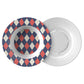 Argyle Bowl, Navy, Red and Cream, Luxury Plastic, Choose Single or Set